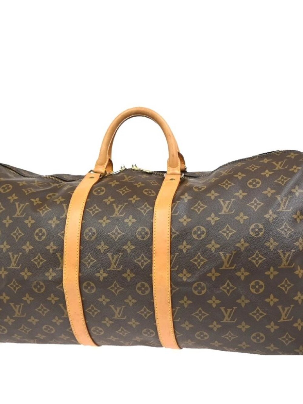 LOUIS VUITTON Keepall 55 Travel Hand Bag Monogram Leather Brown